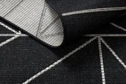 TEPPICH SISAL FLOORLUX 20605 schwarz / silber DREIECKE, GEOMETRISCH