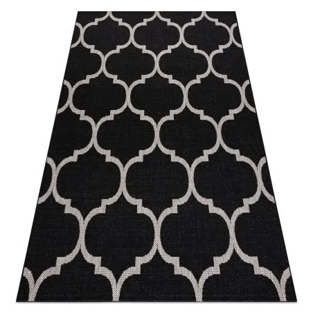 TEPPICH SISAL FLOORLUX 20608 Marokkanisches Spalier, Trellis schwarz / silber 