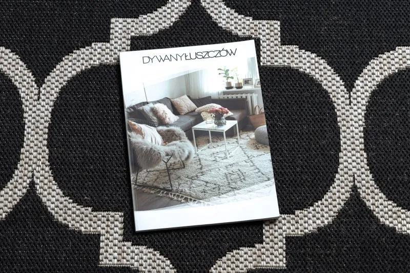 TEPPICH SISAL FLOORLUX 20608 Marokkanisches Spalier, Trellis schwarz / silber 