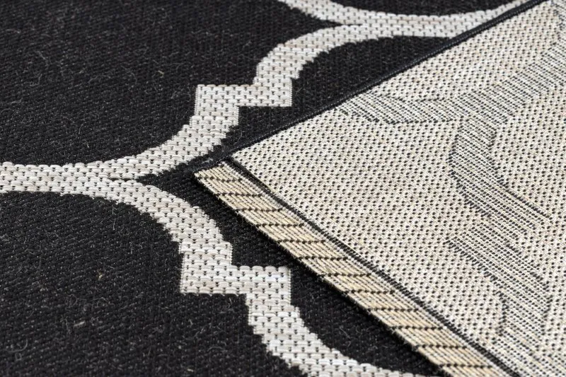 TEPPICH SISAL FLOORLUX 20608 Marokkanisches Spalier, Trellis schwarz / silber 