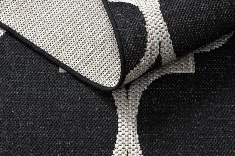 TEPPICH SISAL FLOORLUX 20608 Marokkanisches Spalier, Trellis schwarz / silber 
