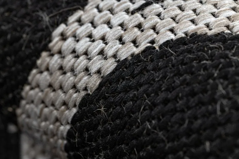 TEPPICH SISAL FLOORLUX 20608 Marokkanisches Spalier, Trellis schwarz / silber 
