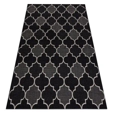TEPPICH SISAL FLOORLUX 20607 Marokkanisches Spalier, Trellis schwarz / silber