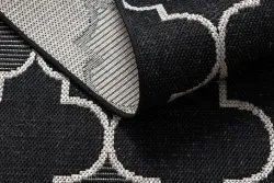 TEPPICH SISAL FLOORLUX 20607 Marokkanisches Spalier, Trellis schwarz / silber
