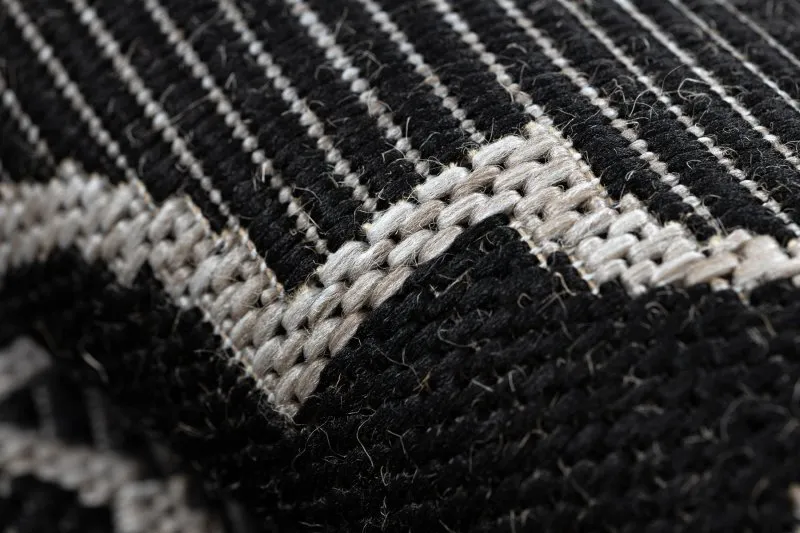 TEPPICH SISAL FLOORLUX 20607 Marokkanisches Spalier, Trellis schwarz / silber