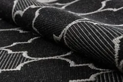 TEPPICH SISAL FLOORLUX 20607 Marokkanisches Spalier, Trellis schwarz / silber