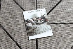TEPPICH SISAL FLOORLUX 20605 silber / schwarz / beige DREIECKE, GEOMETRISCH