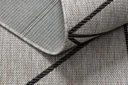 TEPPICH SISAL FLOORLUX 20605 silber / schwarz / beige DREIECKE, GEOMETRISCH
