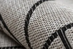 TEPPICH SISAL FLOORLUX 20605 silber / schwarz / beige DREIECKE, GEOMETRISCH