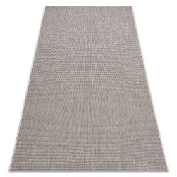 TEPPICH SISAL FLOORLUX eben, glatt, einfarbig - silber / schwarz