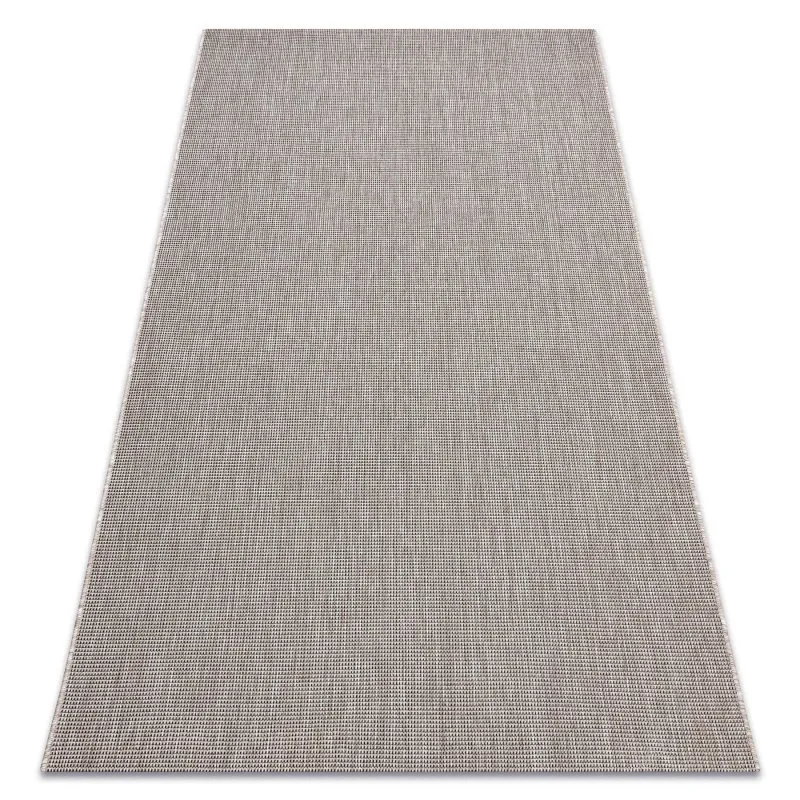 TEPPICH SISAL FLOORLUX 20580 eben, glatt, einfarbig - silber / schwarz