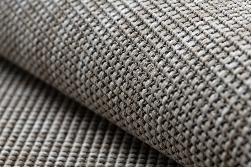 TEPPICH SISAL FLOORLUX 20580 eben, glatt, einfarbig - silber / schwarz