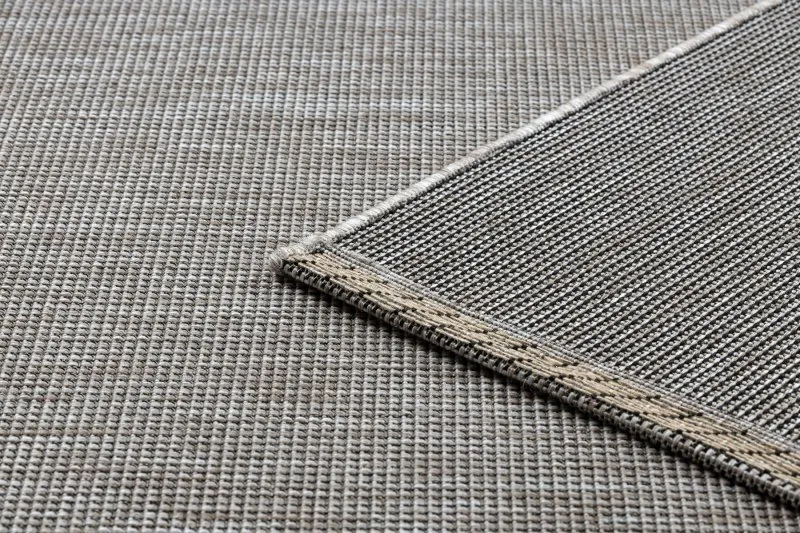 TEPPICH SISAL FLOORLUX 20580 eben, glatt, einfarbig - silber / schwarz