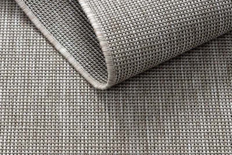 TEPPICH SISAL FLOORLUX 20580 eben, glatt, einfarbig - silber / schwarz
