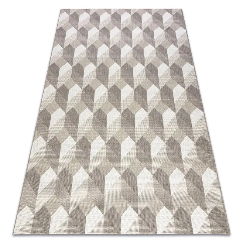 Teppich FLAT 48624/686 SISAL - 3D-Würfel