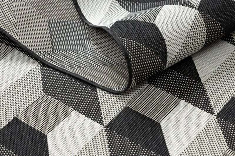 Teppich FLAT 48624/690 SISAL - 3D-Würfel