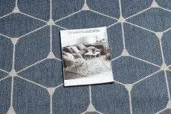 Teppich FLAT 48721/591 SISAL - 3D-Würfel blau
