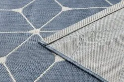 Teppich FLAT 48721/591 SISAL - 3D-Würfel blau