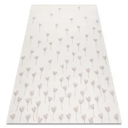 Teppich FLAT Blumen - creme rosa