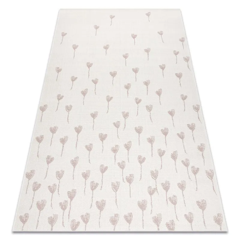 Teppich FLAT 48779/526 Blumen - creme rosa
