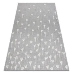 Teppich FLAT Blumen - grau creme