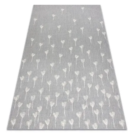 Teppich FLAT 48779/637 Blumen - grau creme