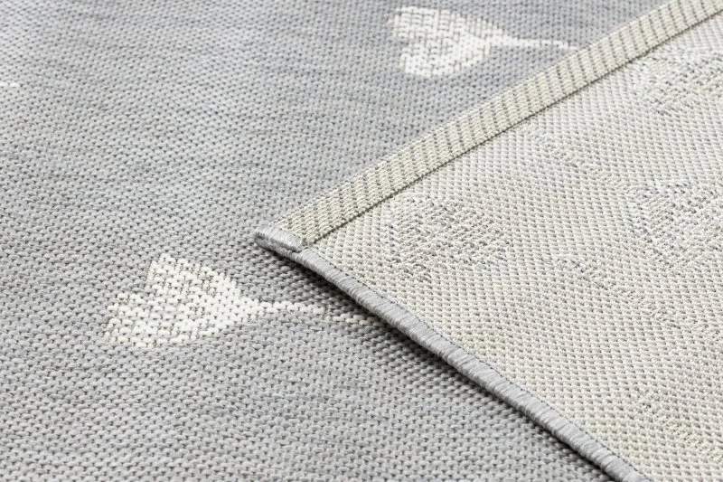 Teppich FLAT 48779/637 Blumen - grau creme