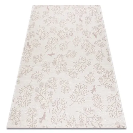 Teppich FLAT 48774/526 Laub Vögel - creme rosa