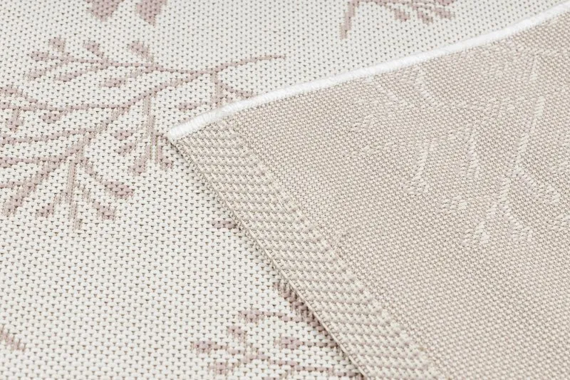 Teppich FLAT 48774/526 Laub Vögel - creme rosa