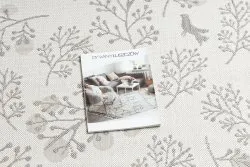 Teppich FLAT 48774/367 Laub Vögel - creme grau