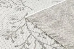 Teppich FLAT 48774/367 Laub Vögel - creme grau