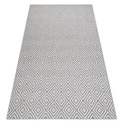 Teppich FLAT SISAL 48607637 Quadrate Diamanten grau / creme