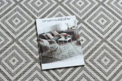 Teppich FLAT SISAL 48607637 Quadrate Diamanten grau / creme