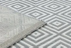 Teppich FLAT SISAL 48607637 Quadrate Diamanten grau / creme