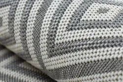 Teppich FLAT SISAL 48607637 Quadrate Diamanten grau / creme