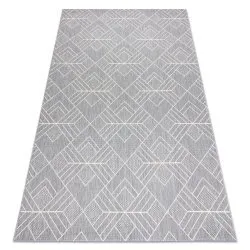Teppich FLAT SISAL 48731637 Quadrate Diamanten, geometrisch grau / creme