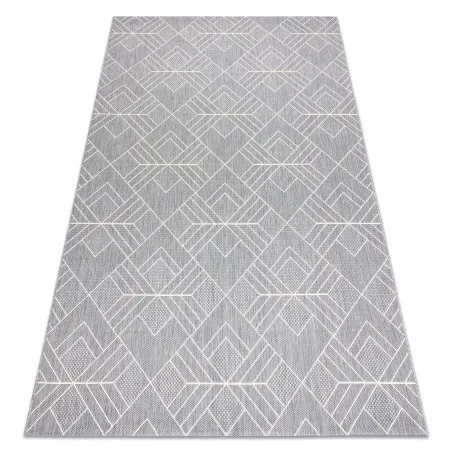 Teppich FLAT SISAL 48731637 Quadrate Diamanten, geometrisch grau / creme