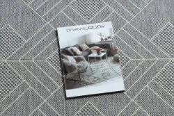 Teppich FLAT SISAL 48731637 Quadrate Diamanten, geometrisch grau / creme