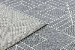 Teppich FLAT SISAL 48731637 Quadrate Diamanten, geometrisch grau / creme