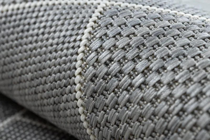 Teppich FLAT SISAL 48731637 Quadrate Diamanten, geometrisch grau / creme