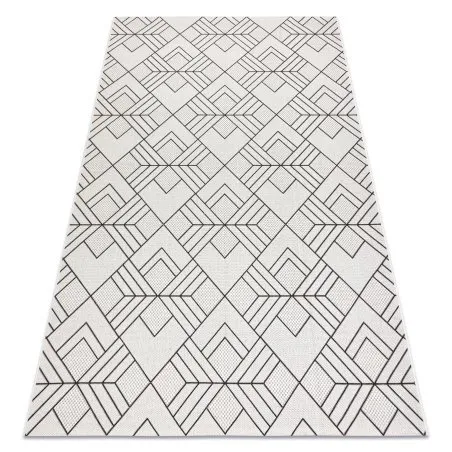Teppich FLAT SISAL 48731960 Quadrate Diamanten, geometrisch creme / grau
