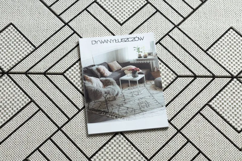 Teppich FLAT SISAL 48731960 Quadrate Diamanten, geometrisch creme / grau