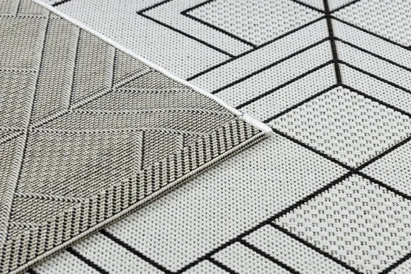 Teppich FLAT SISAL 48731960 Quadrate Diamanten, geometrisch creme / grau