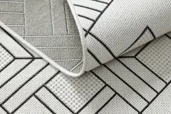 Teppich FLAT SISAL 48731960 Quadrate Diamanten, geometrisch creme / grau