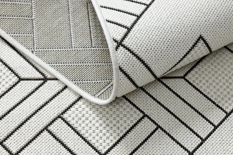 Teppich FLAT SISAL 48731960 Quadrate Diamanten, geometrisch creme / grau