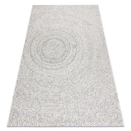 Teppich FLAT SISAL 48832367 Kreise, Punkte creme / grau