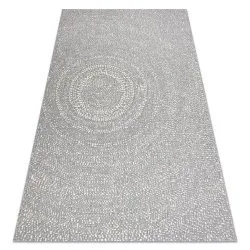 Teppich FLAT SISAL 48832637 Kreise, Punkte grau / creme