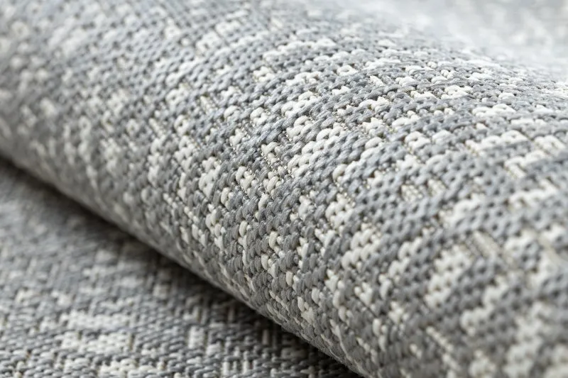 Teppich FLAT SISAL 48832637 Kreise, Punkte grau / creme