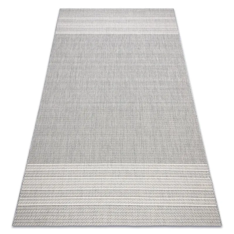 Teppich FLAT SISAL 48829637 Fischgrätenmuster grau