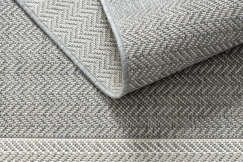 Teppich FLAT SISAL 48829637 Fischgrätenmuster grau